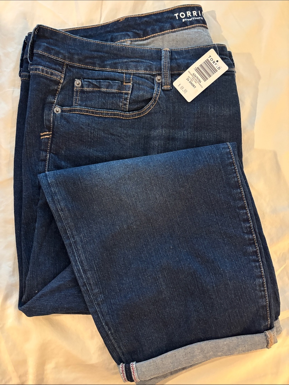 Torrid Dark Wash Boyfriend Ankle Jeans - Vintage Stretch- 24 SHORT NWT